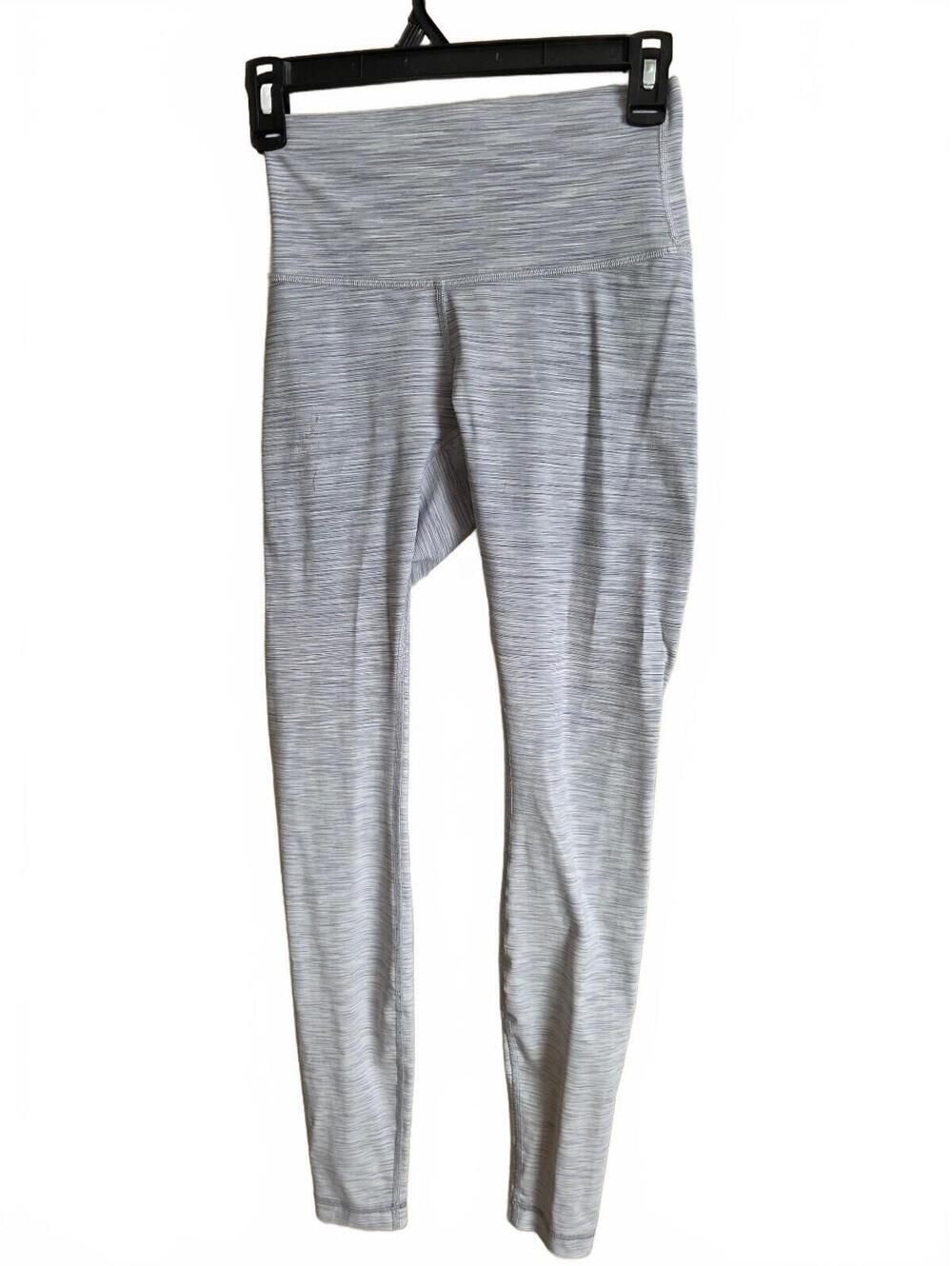 Lululemon Women's Gray Striped High-Rise Leggings Size 4